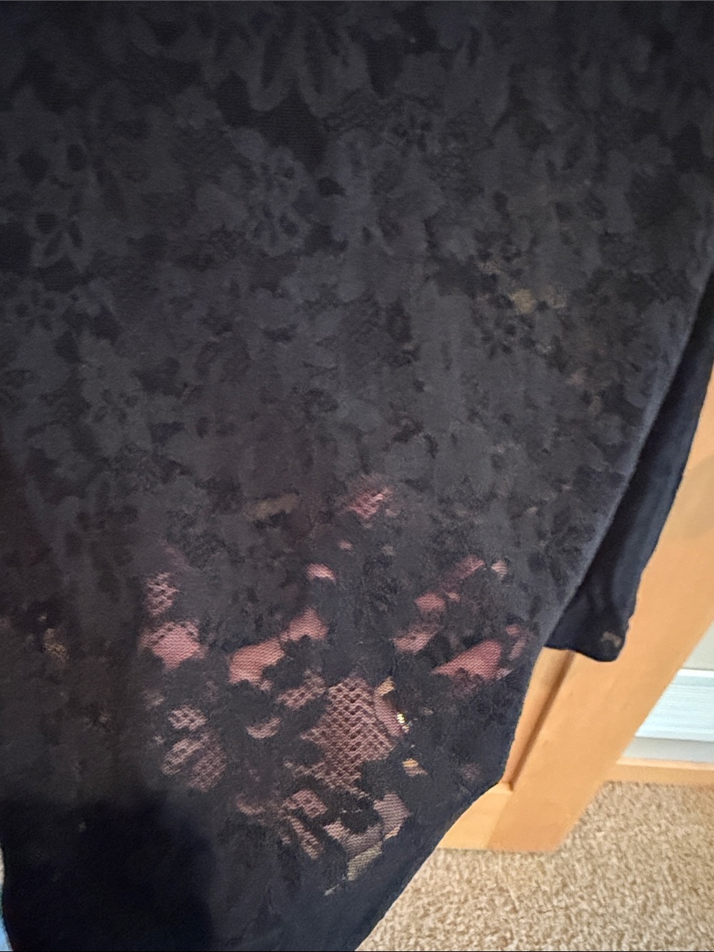 aerie Black Long-Sleeve Lace Top - Picture 3 of 3
